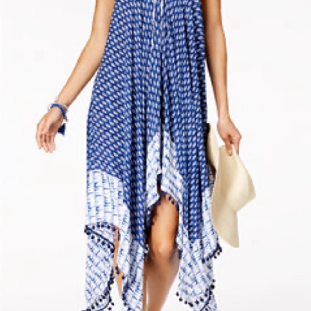 Jessica Simpson Blue and White Asymmetrical Dress